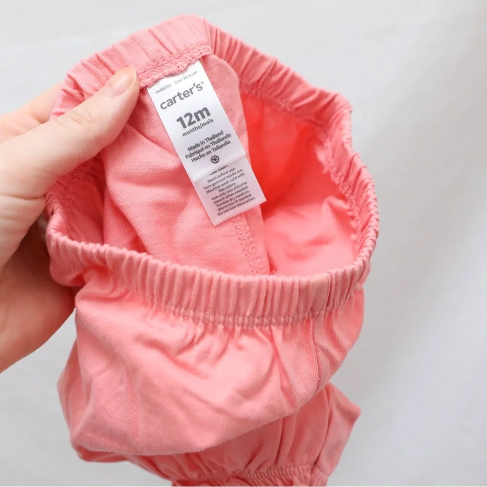 Set of 4 baby girl clothes 12m infant Carter's shorts bodysuits top new NWOT